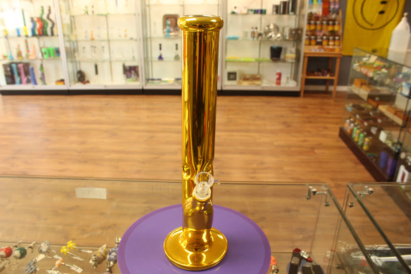 16 Inch Gold Straight Shooter Glass Bong